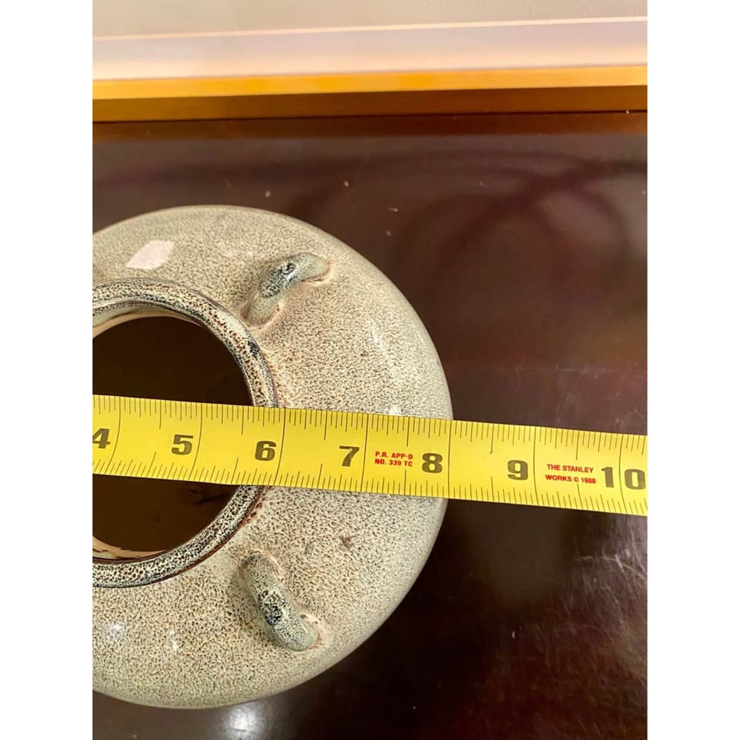 Celadon Green Pottery with 4 Small Handles