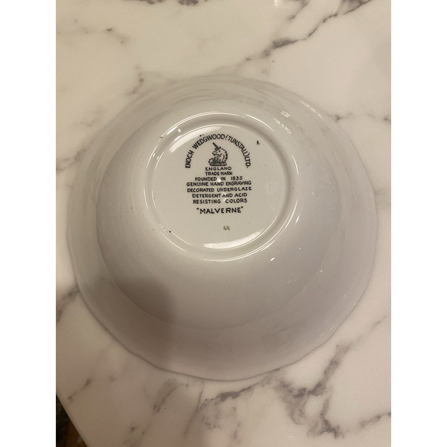 WEDGWOOD ENGLAND MALVERNE ROUND VEGETABLE BOWL 8 1/2" BLACK FLORAL DESIGN