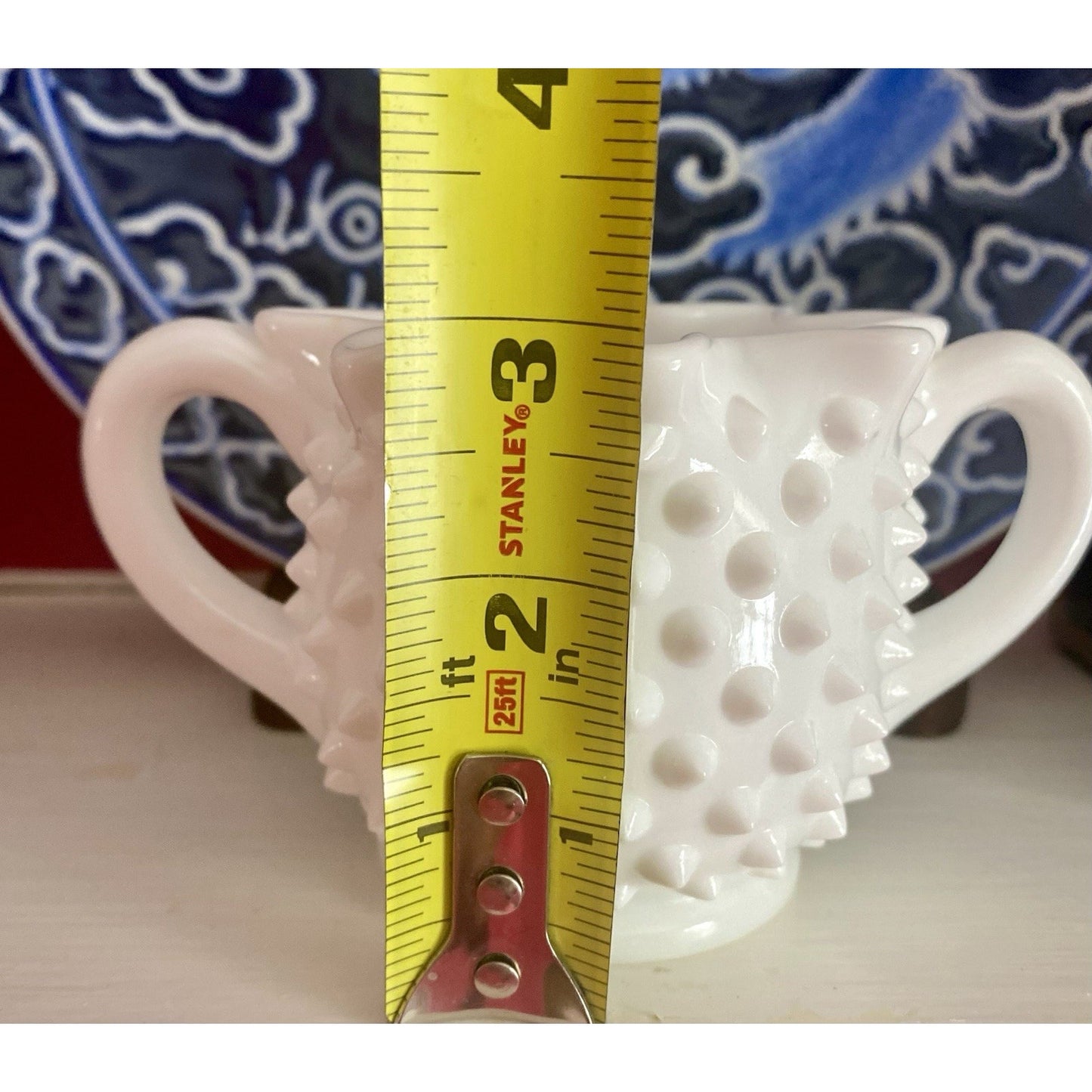 FENTON Hobnail Milk Glass Star-Shaped Open Sugar Bowl