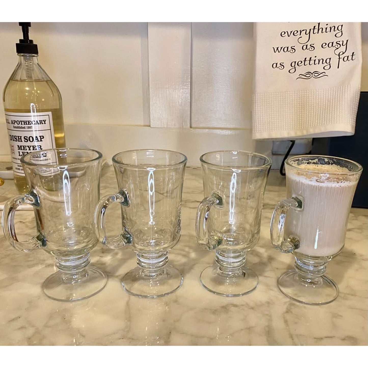 Set of 4 Glass Mugs