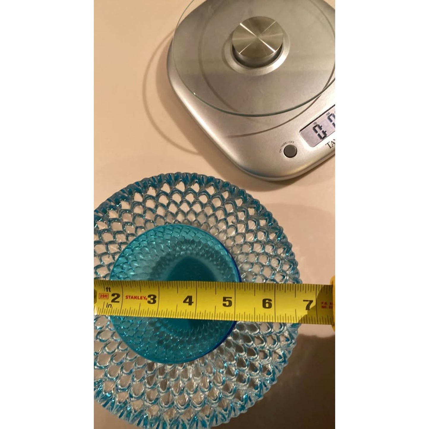Heavy Vintage Blue Glass Bowl