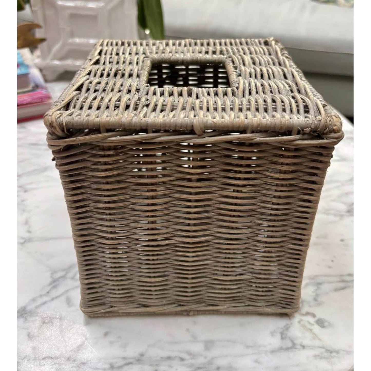 Woven Wicker Square Tissue Box Cover