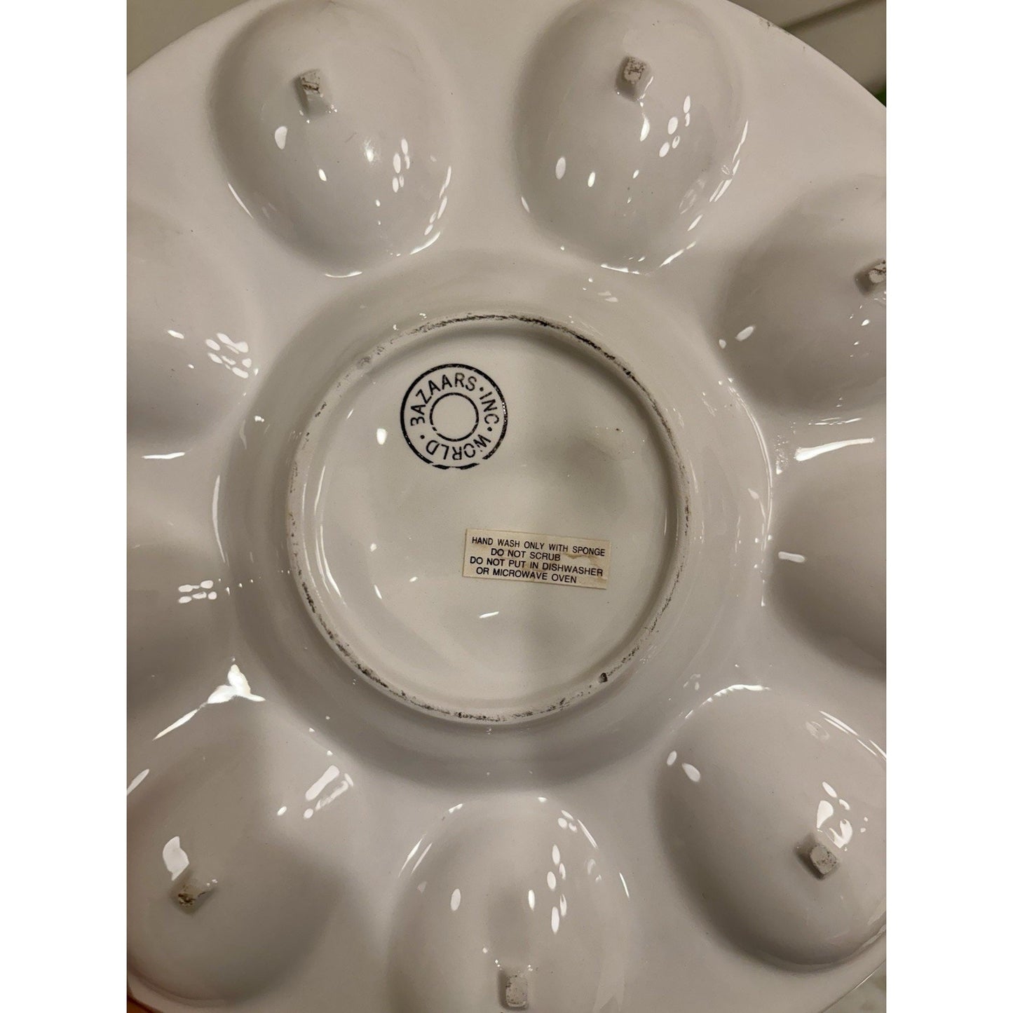 Ceramic Easter Plate By World's Bazaar Inc Ariela Collection Holds 9 Eggs