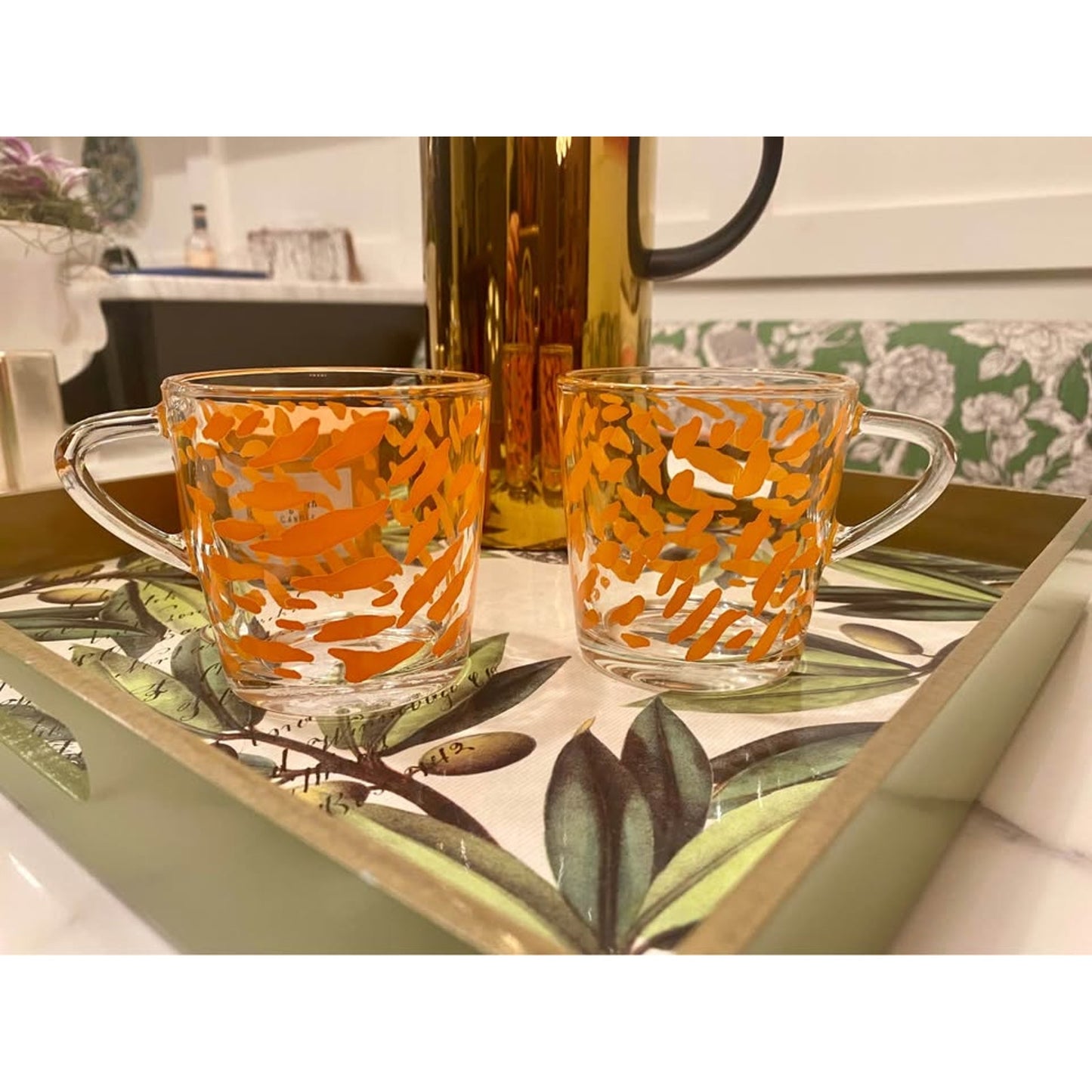 Ikea Orange Dots Coffee Mug Godta 6 oz Made France 18314 Retired 2011