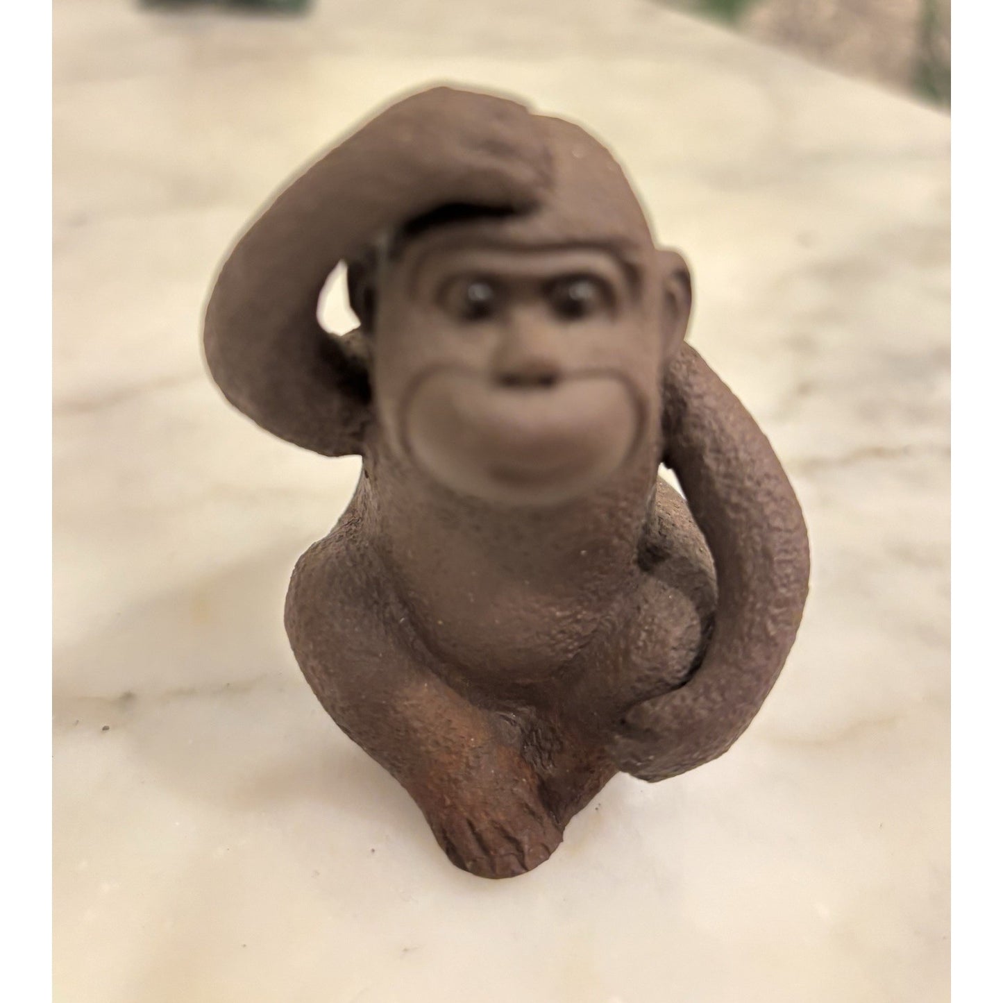 Handmade Purple Clay Tea Pet Chinese Monkey Statue Ornaments
