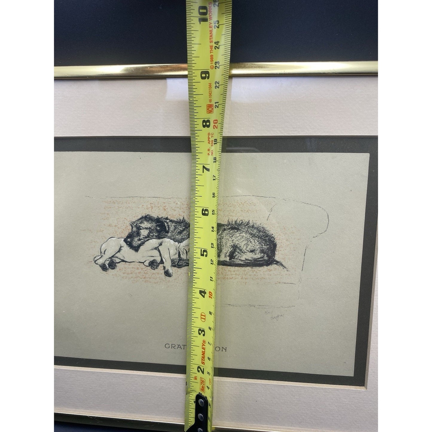 Cecil Aldin Print 1929 Bull Terrier w Wolfhound Approbation Matted Print