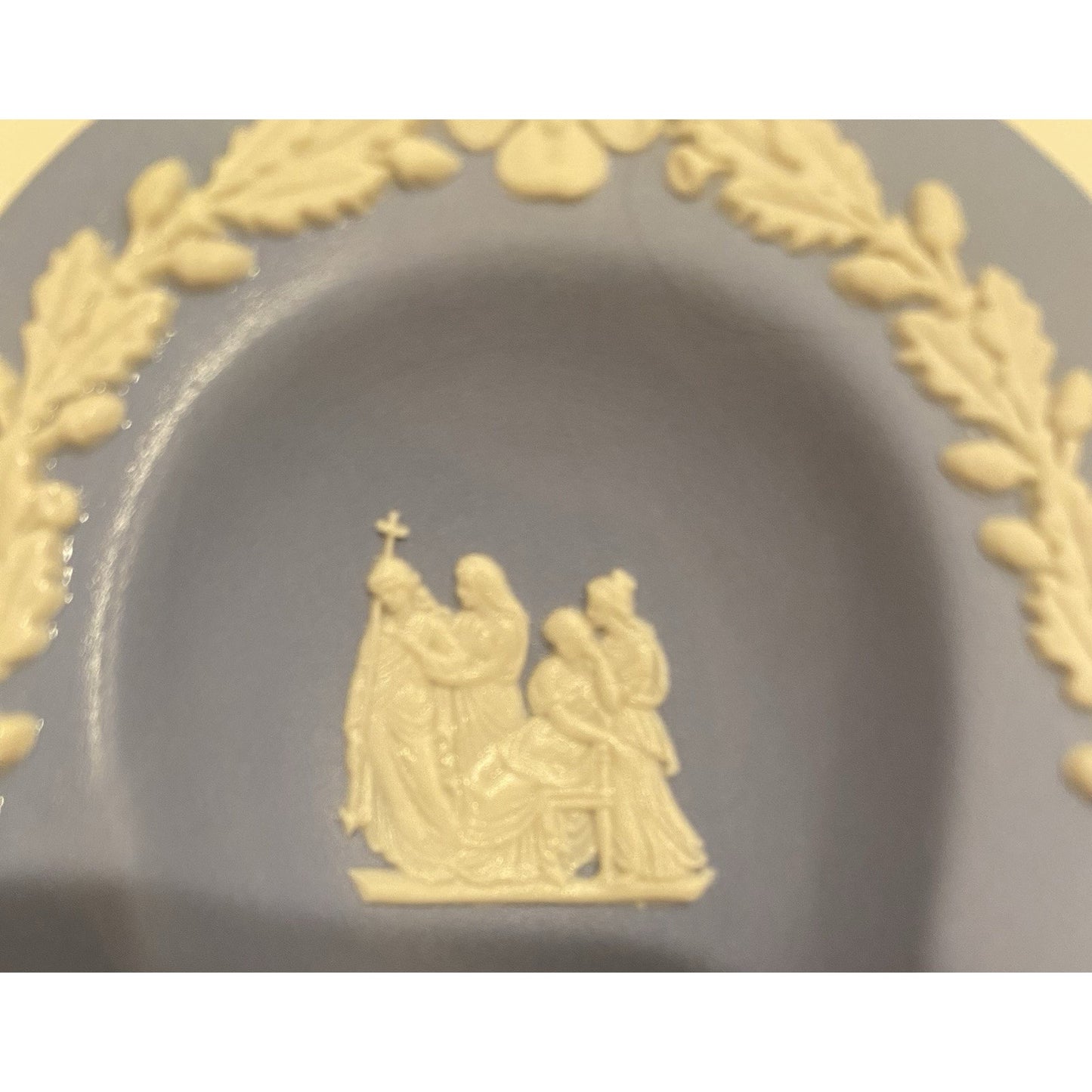 Wedgwood Blue Jasperware Tri Corner Tray Three Graces Relief England 4.5