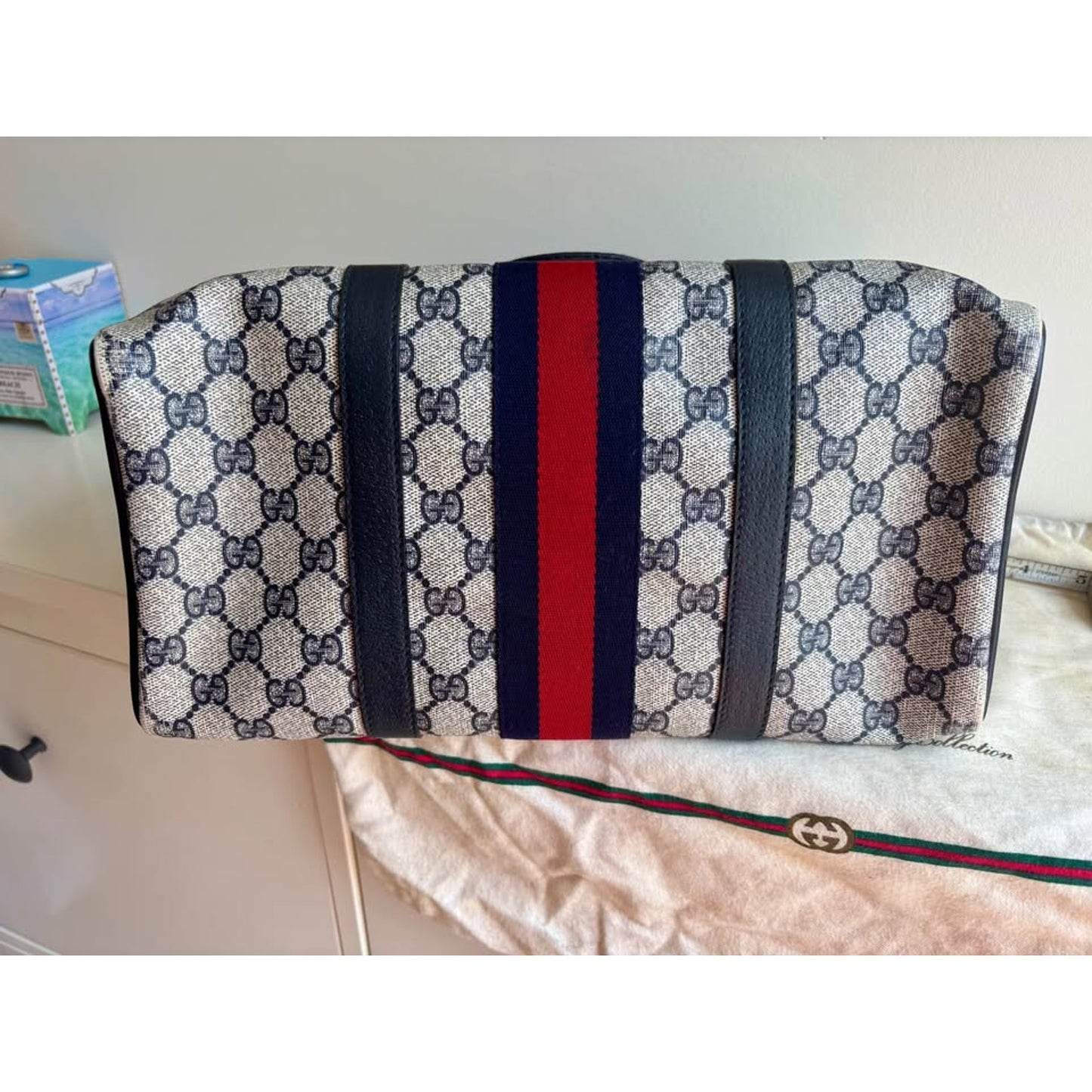 Authentic Gucci GG Supreme Boston Bag