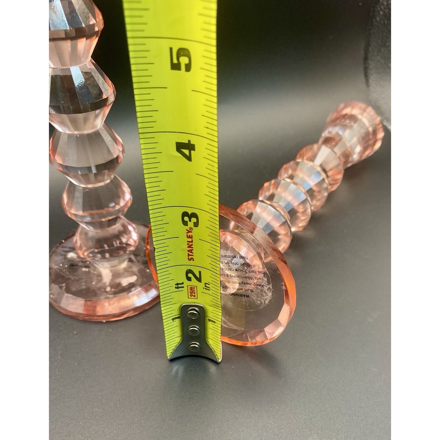 Pink Crystal Candlestick Set (2)