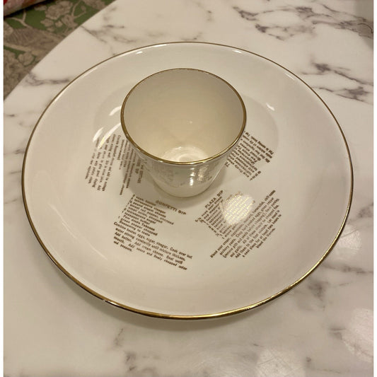 Vintage Carteret China Company Warranted 22k Serving Tray Gold Gilt