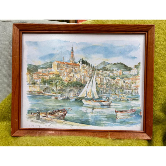 Legai Watercolor Print La Côte d'Azur: Menton