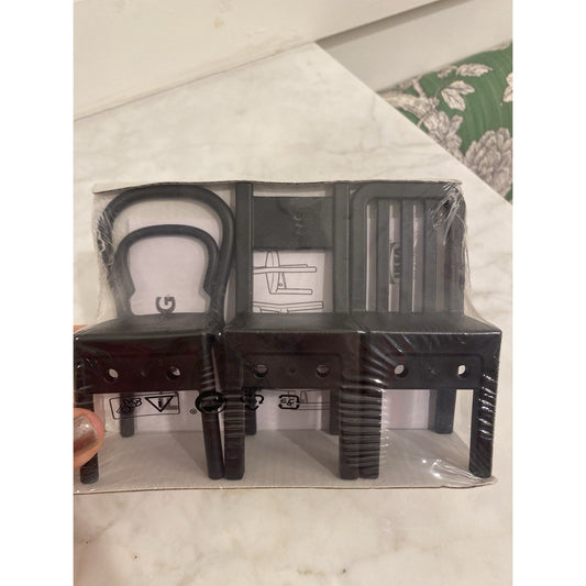 NEW Ikea Fjantig Hook Set of 3 Chairs Black Wall Mounted Hangers 603.471.02