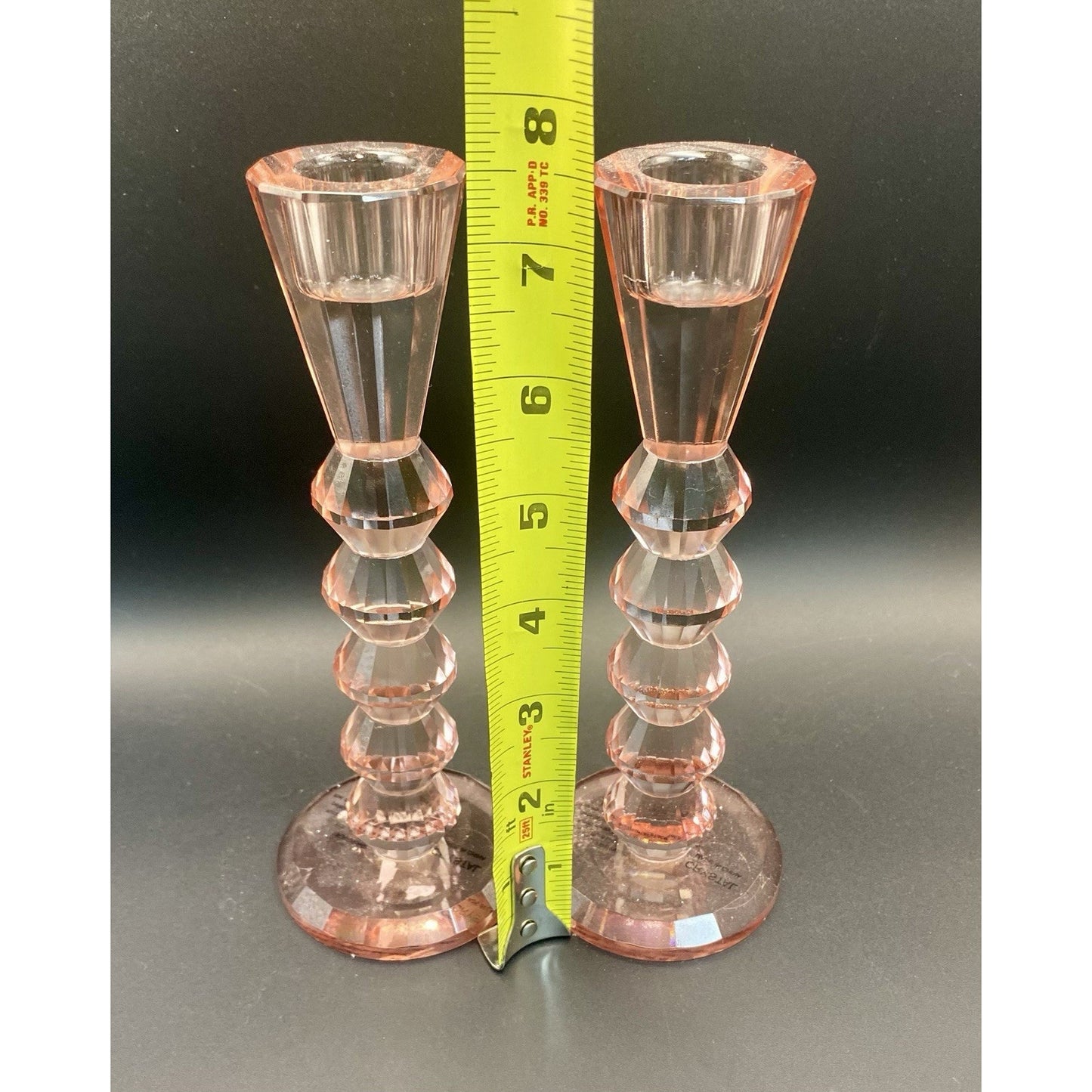 Pink Crystal Candlestick Set (2)