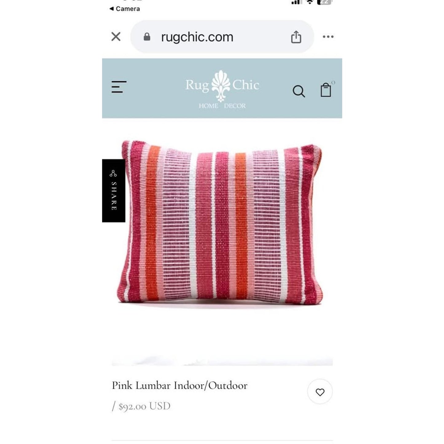 Pink, Orange and White Kit Kemp for Annie Selke pillows