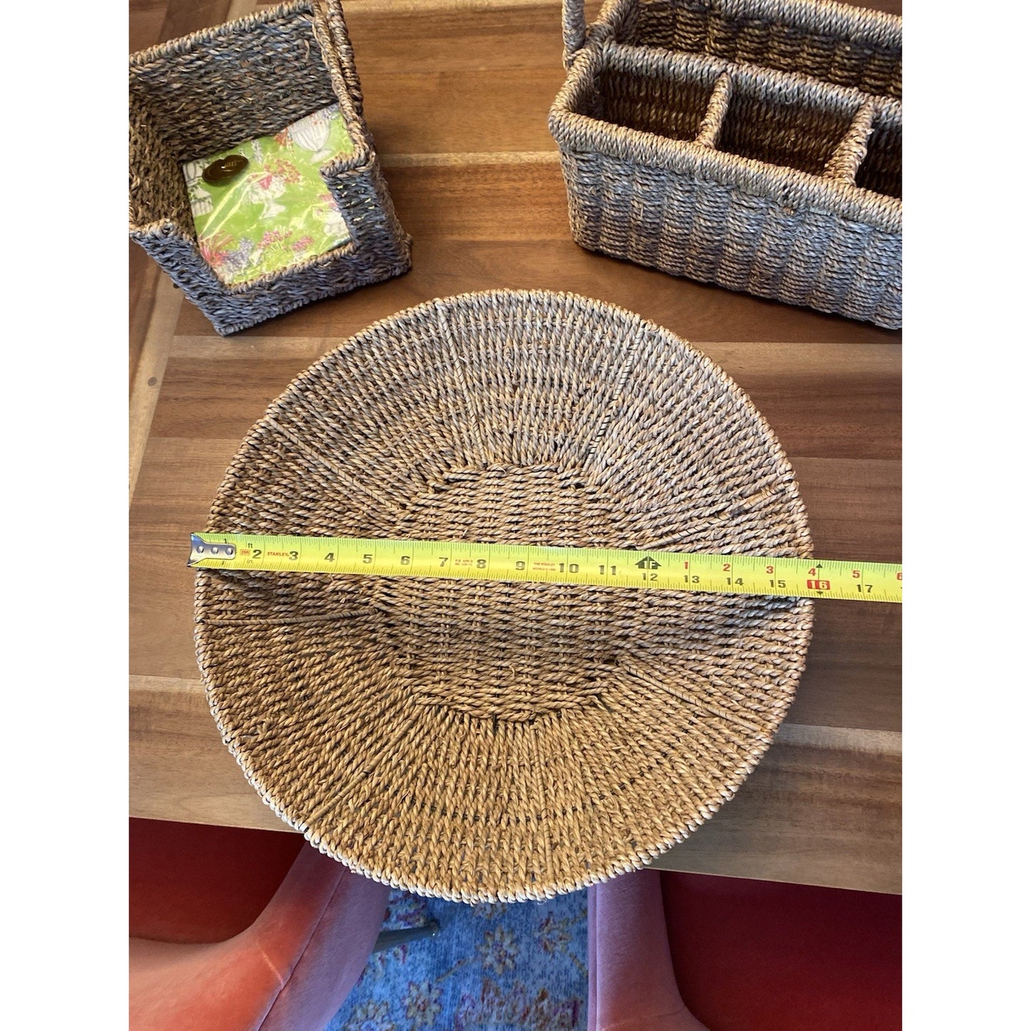 Natural Woven Hyacinth Tabletop Basket Bowl