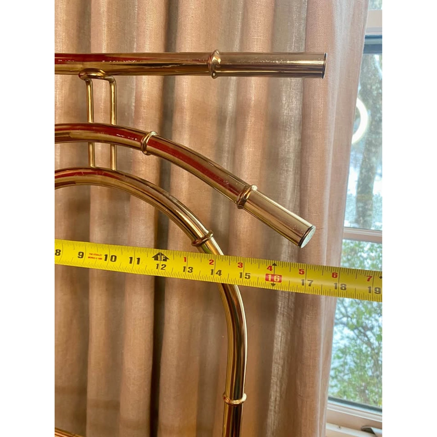 Vintage faux bamboo brass finish valet