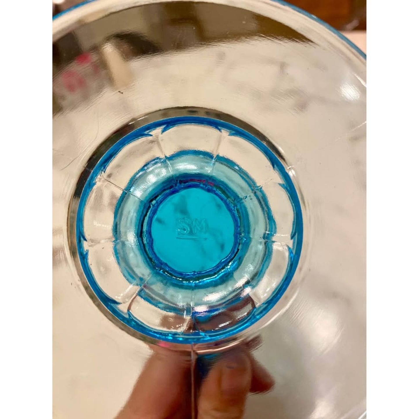 Aqua Glass Signed Little Pitcher