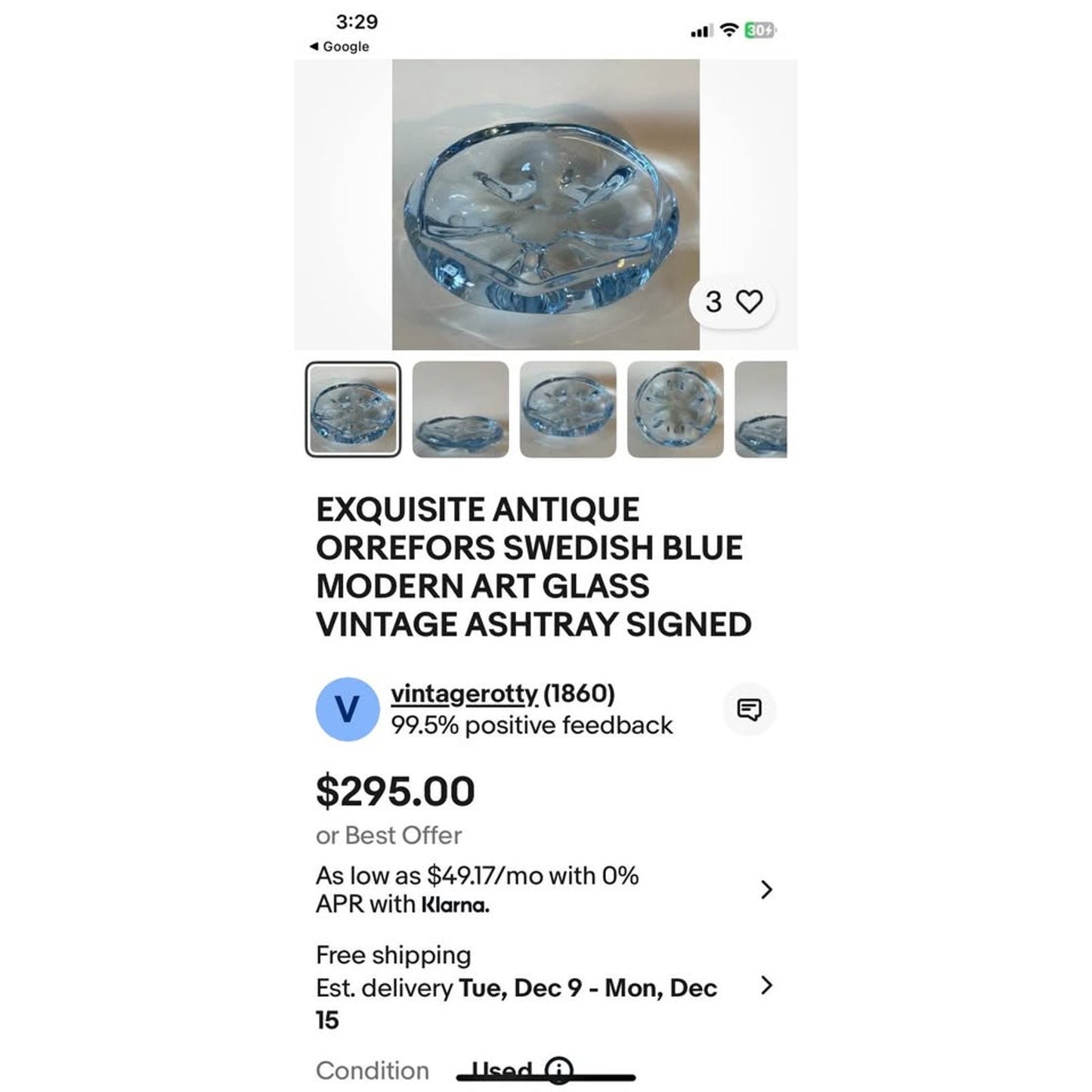 Orrefors Stella Polaris crystal bowl  signed