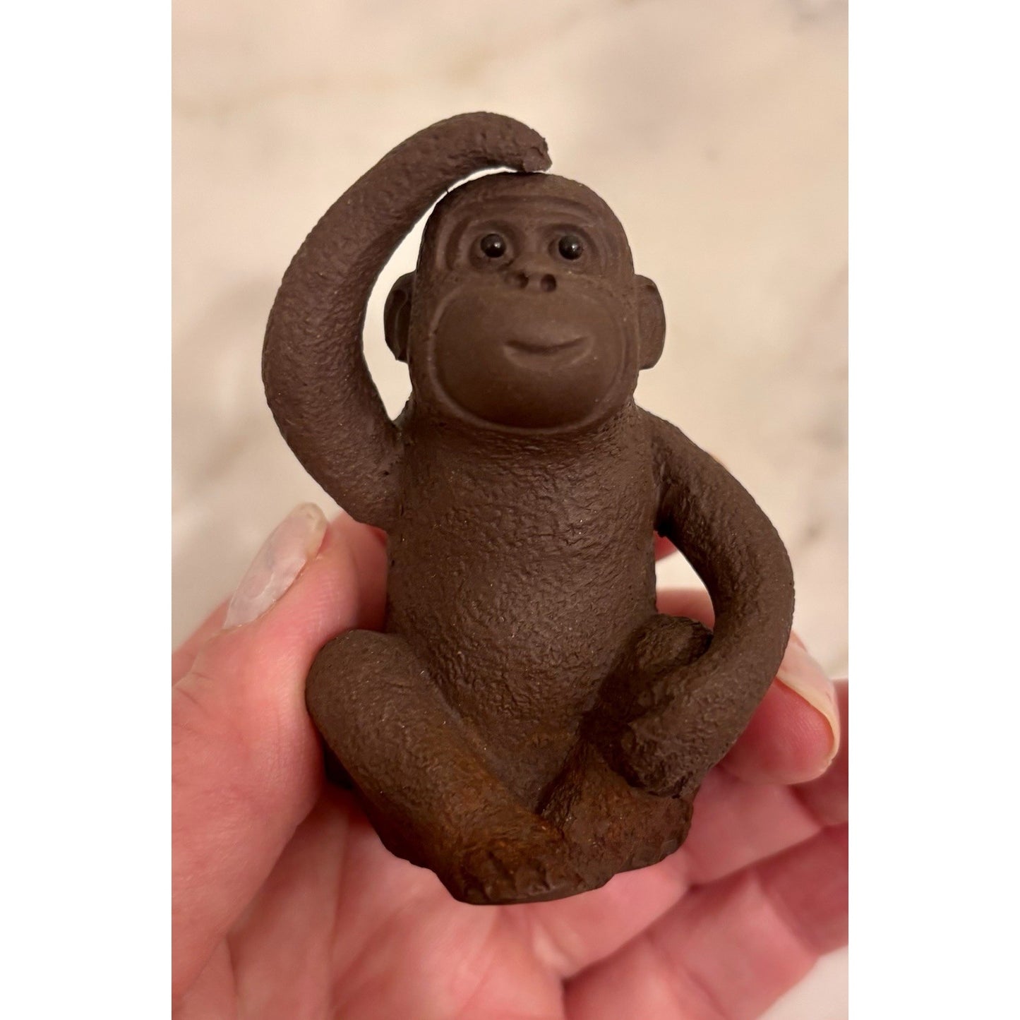 Handmade Purple Clay Tea Pet Chinese Monkey Statue Ornaments