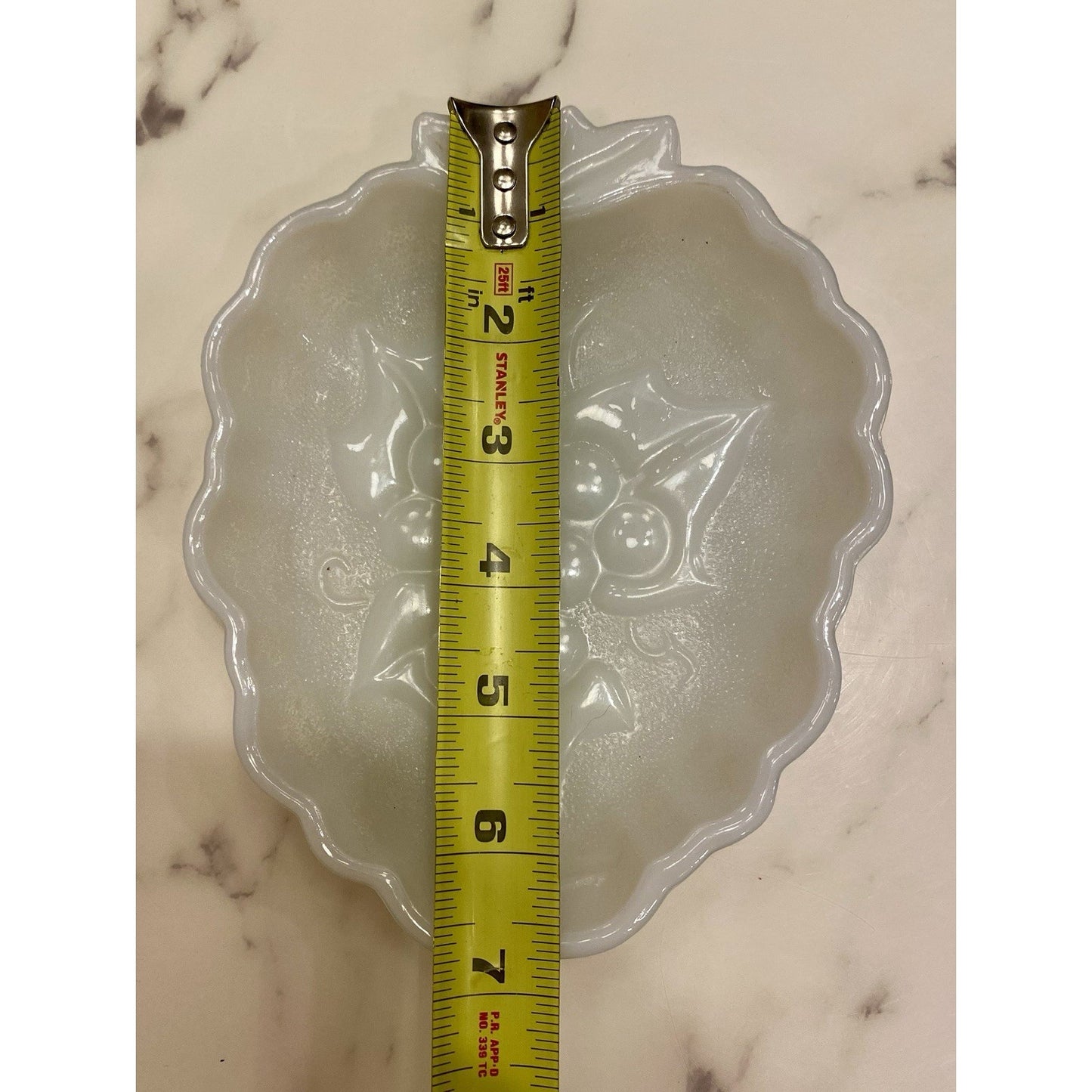 Vintage Hazel Atlas Milk Glass Harvest Grape candy trinket dish 6.75”