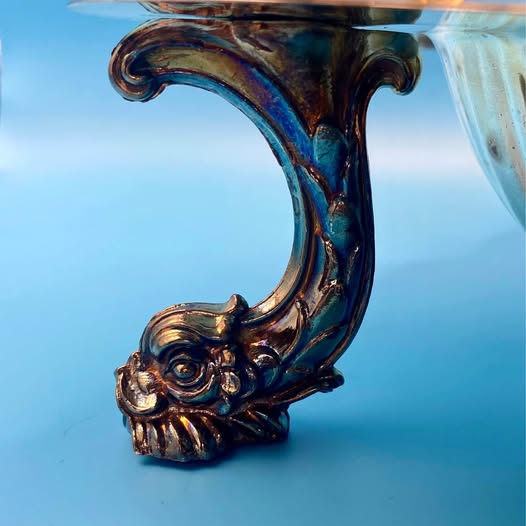 Shell Shaped Serving Tray with Sea Serpent