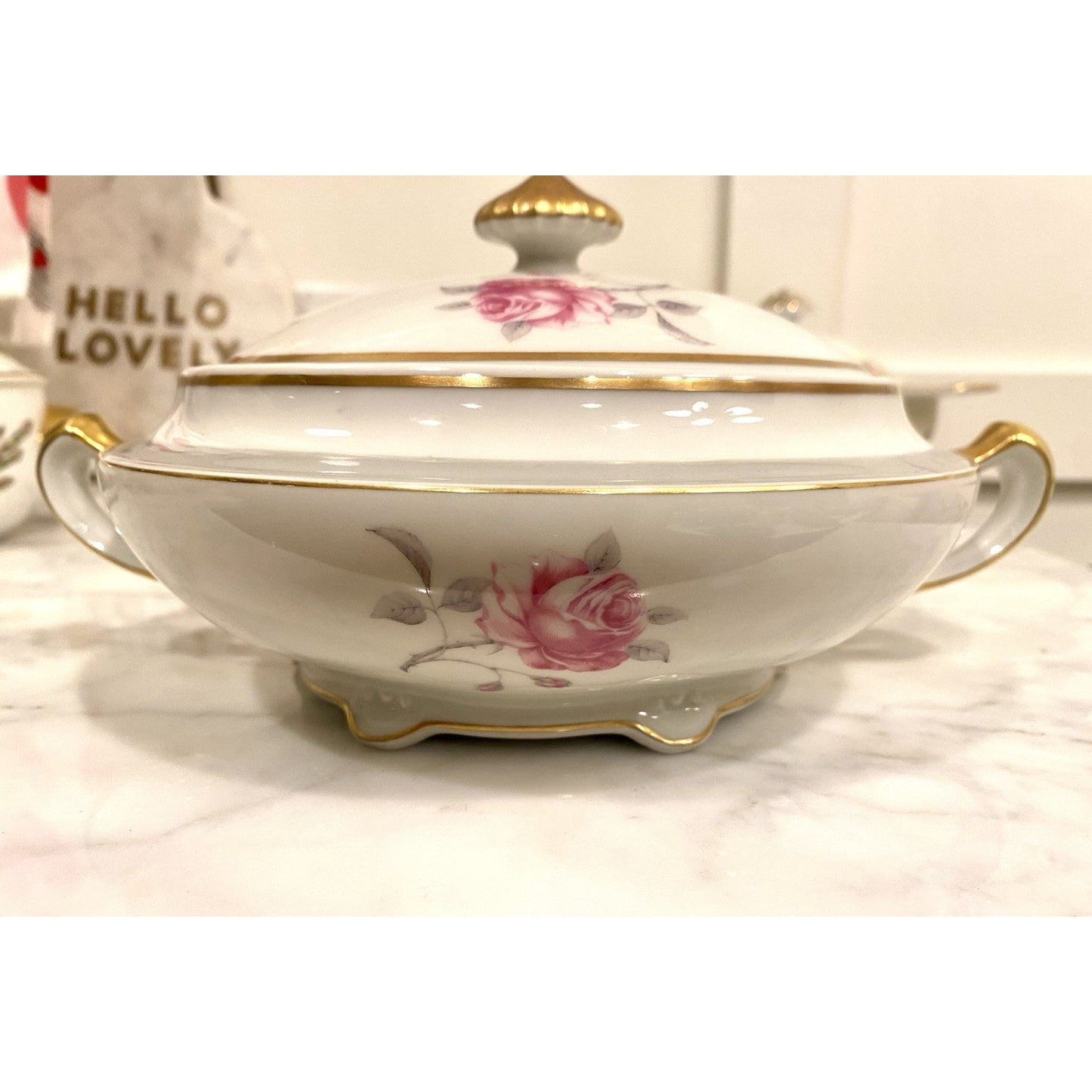 Antique HAVILAND Limoges Round Covered Vegetable Serving Bowl