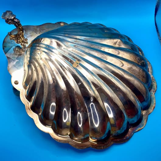 Shell Shaped Serving Tray with Sea Serpent