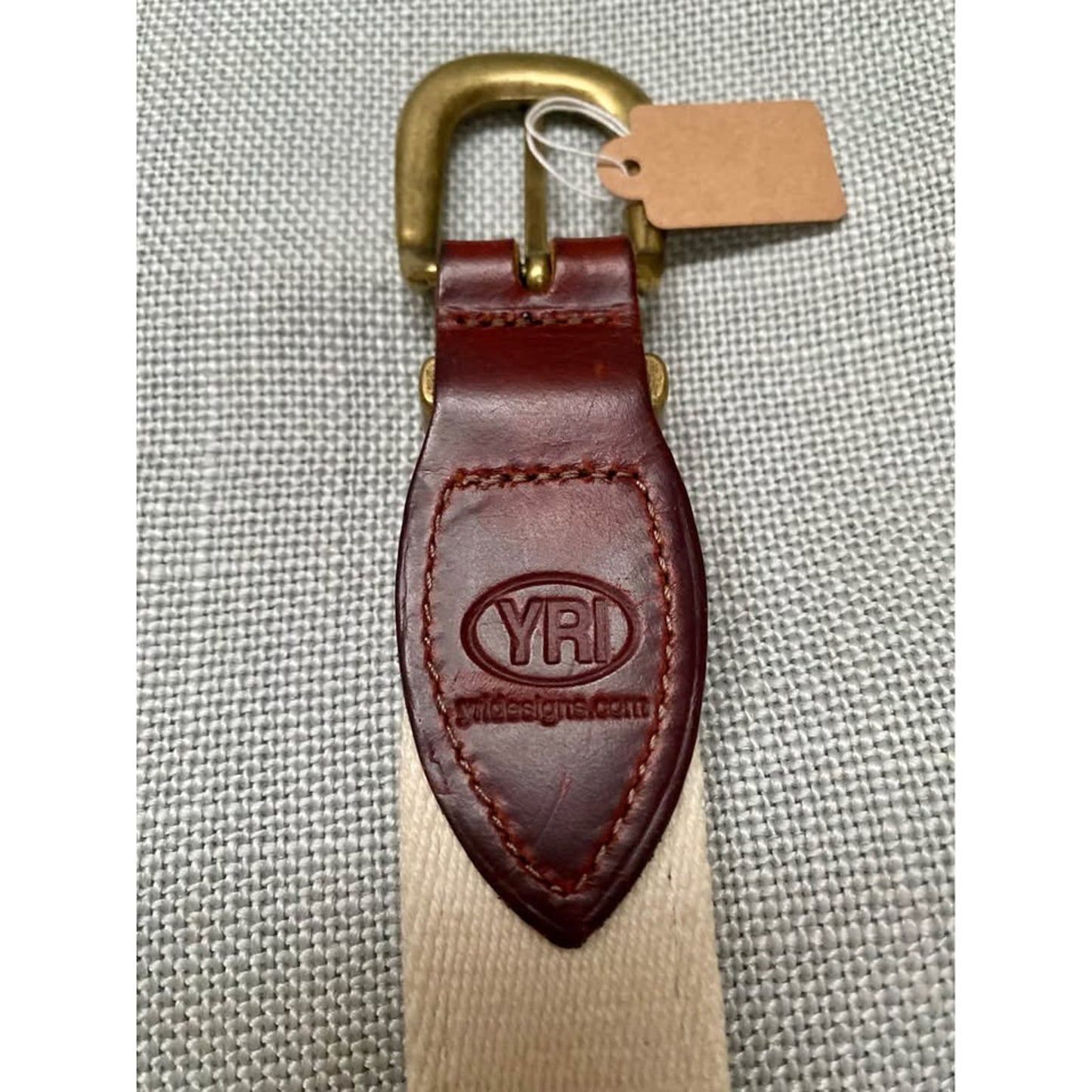 YRI Colorful Fish Ribbon Belt with Leather and brass buckle