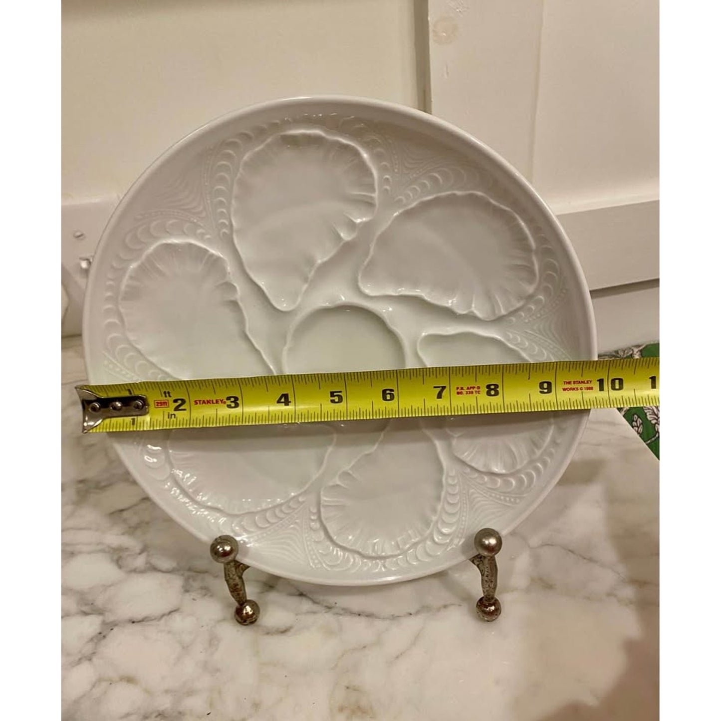 Tharaud Limoges White Ceramic Oyster Plate 10 inch