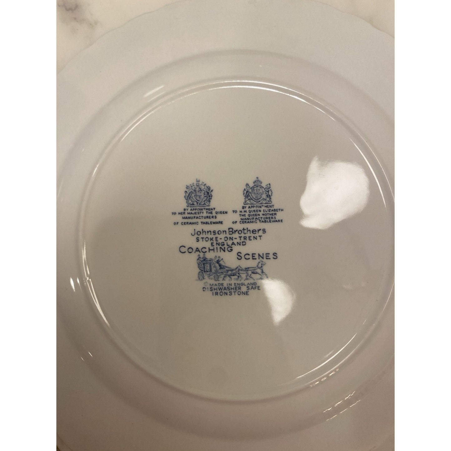 Johnson Brothers Coaching Scenes Dinner And Bread Plates VTG