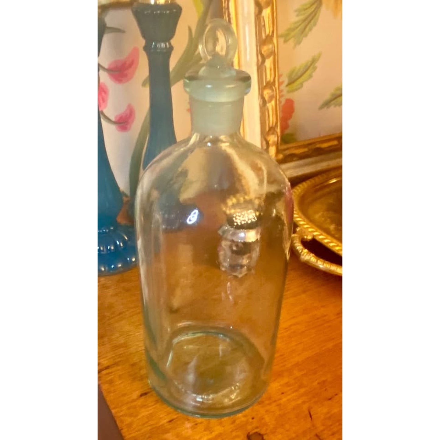 Antique Whitall Tatum Company Blue Glass Bottle