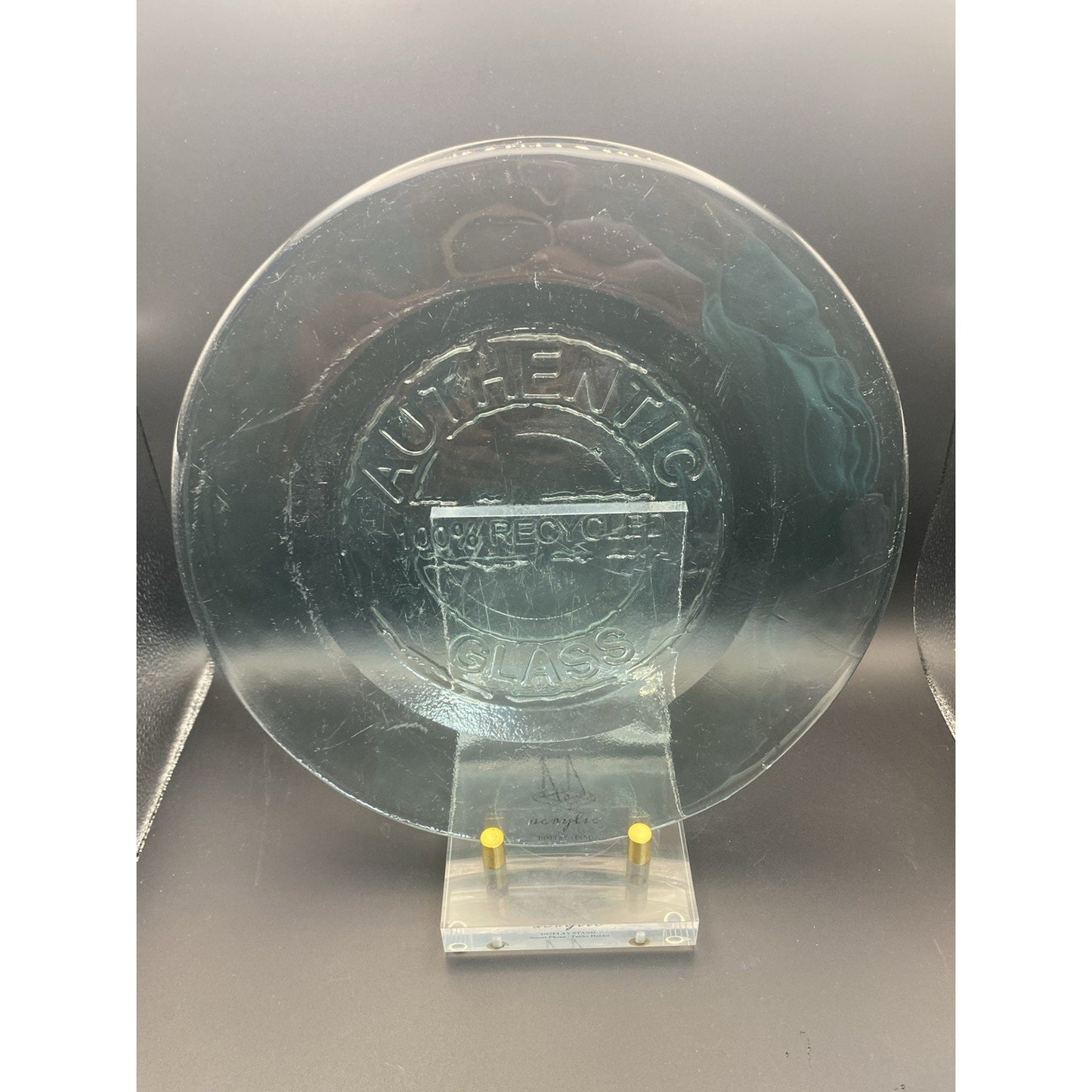 2 Authentic 100% Recycled Glass 11”Dinner Plates San Miguel Preowned