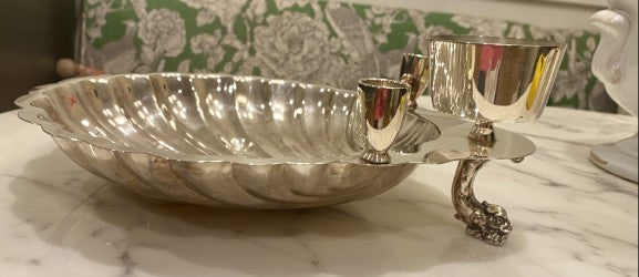 Shell Shaped Serving Tray with Sea Serpent