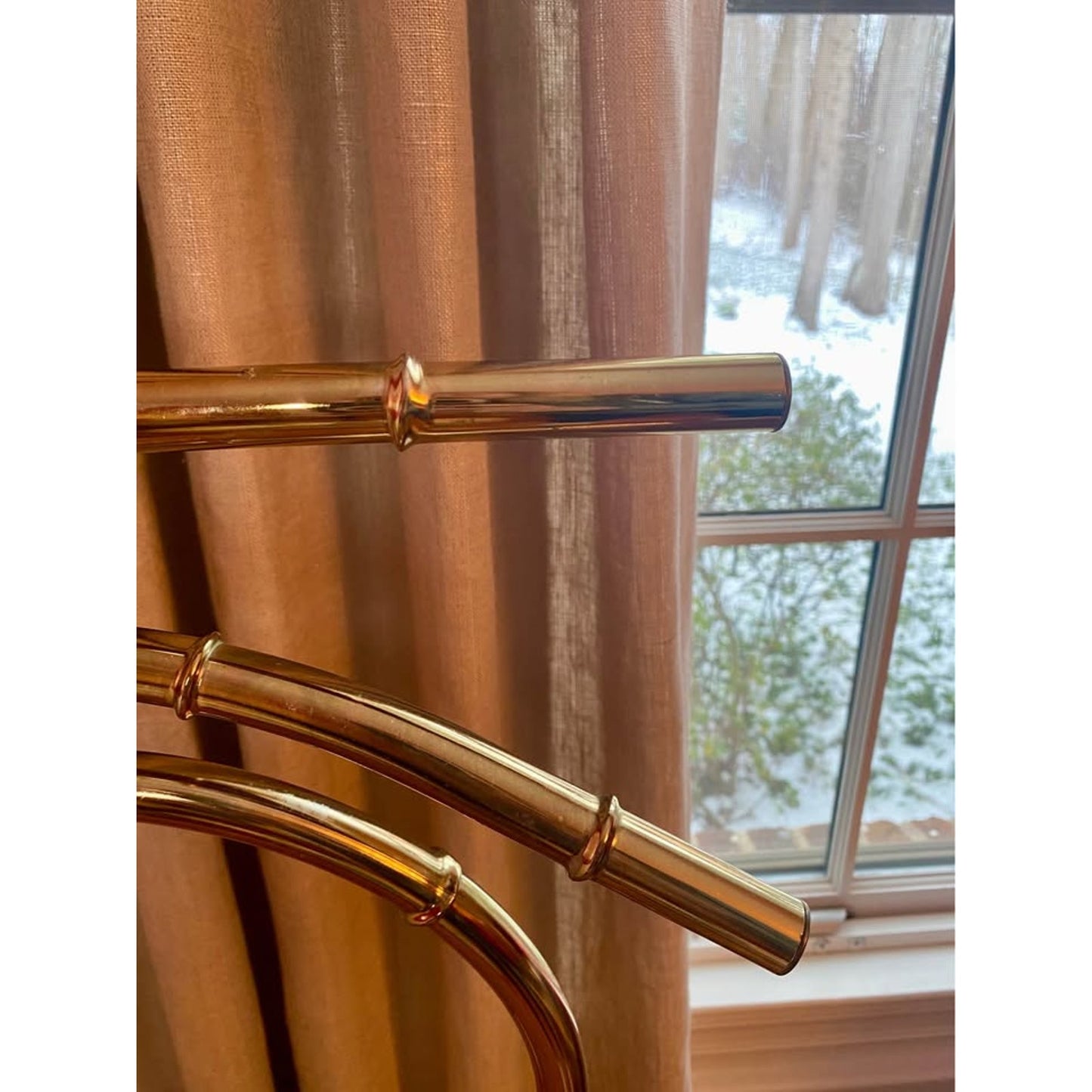 Vintage faux bamboo brass finish valet