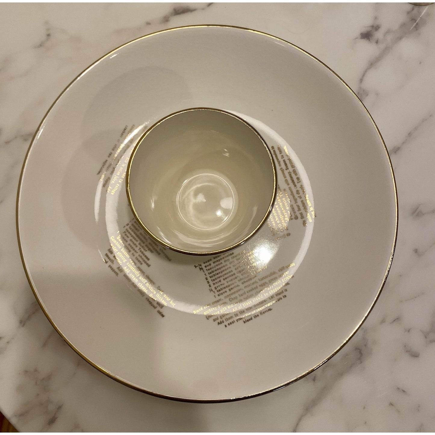 Vintage Carteret China Company Warranted 22k Serving Tray Gold Gilt