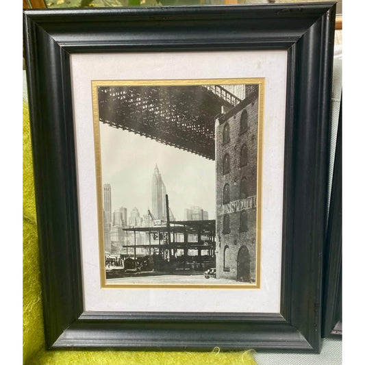 Black and White Framed Photo Print of the Manhattan Bridge