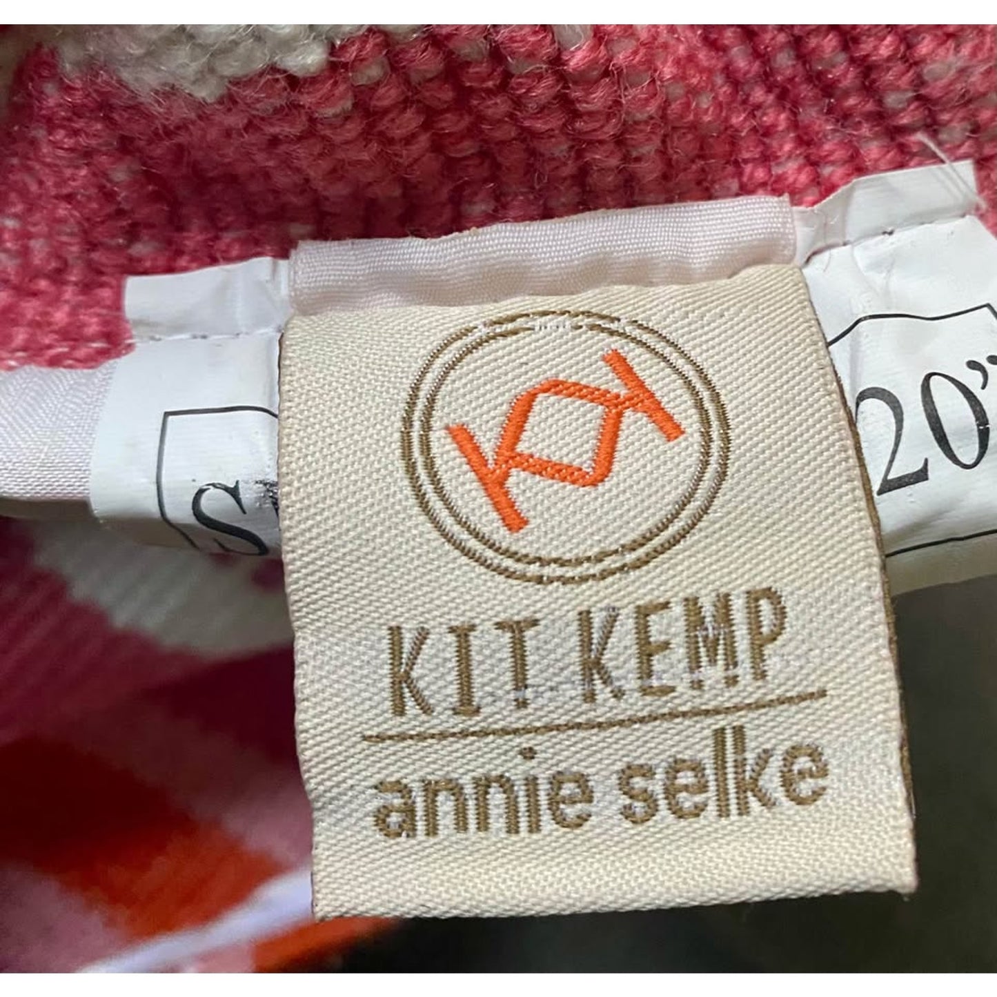 Pink, Orange and White Kit Kemp for Annie Selke pillows