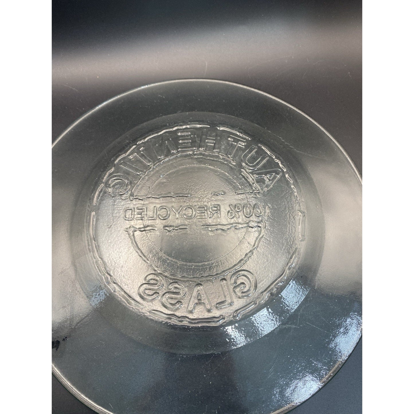 2 Authentic 100% Recycled Glass 11”Dinner Plates San Miguel Preowned