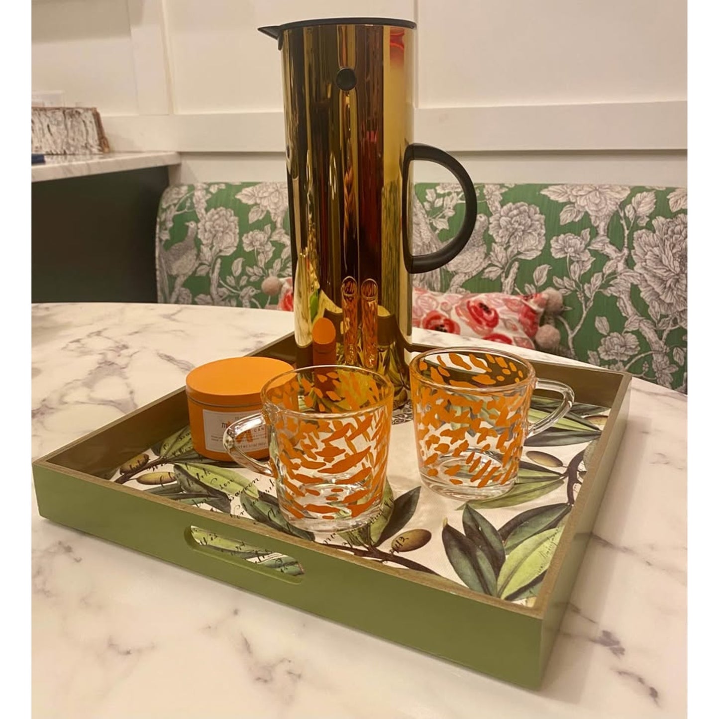 Ikea Orange Dots Coffee Mug Godta 6 oz Made France 18314 Retired 2011