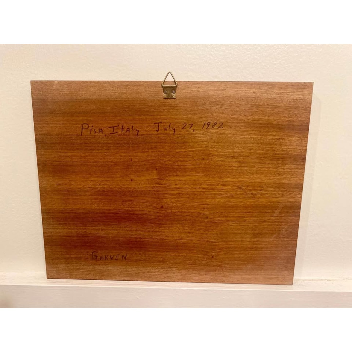VINTAGE Pisa, Italy MARQUETRY INLAID WOOD WALL ART 9”X 7"