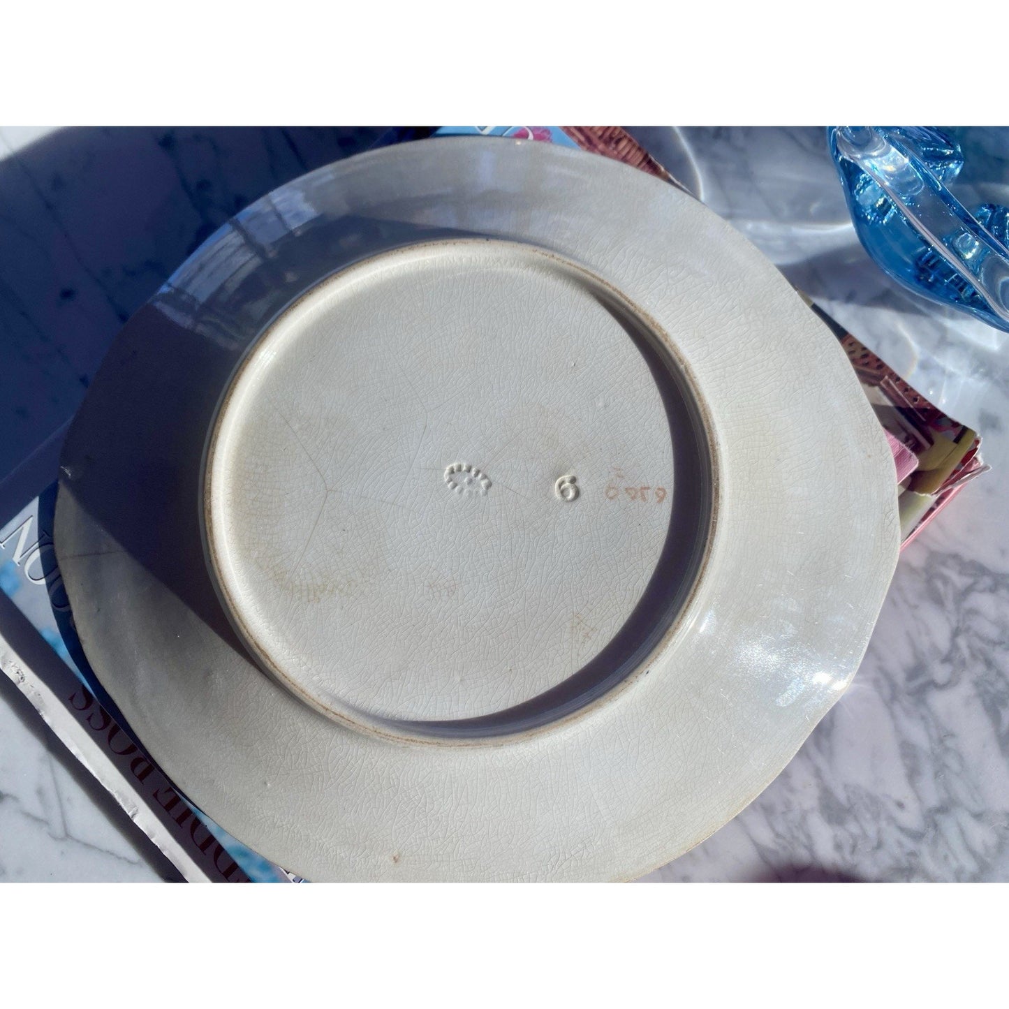 Antique Chinese Pattern Transferware Platter 10.5”