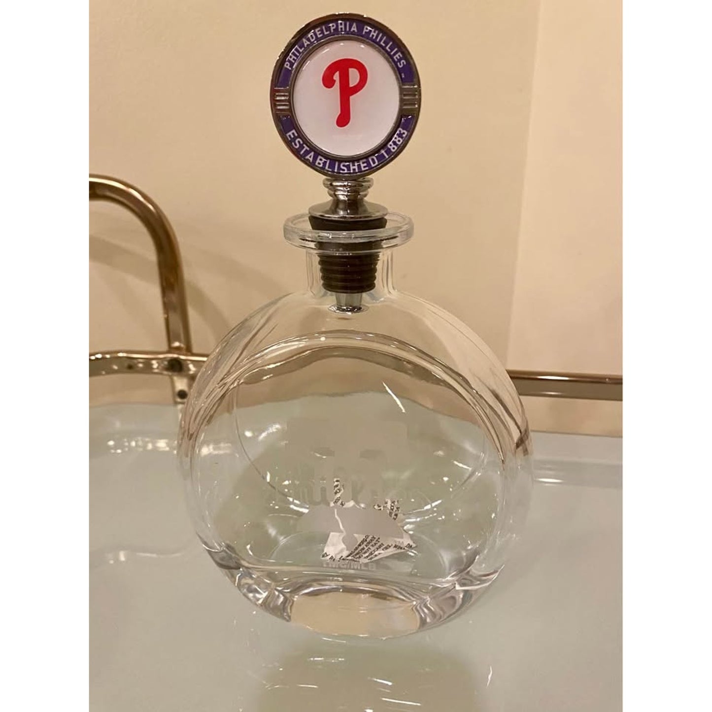 Phillies Glass Decanter w Stopper