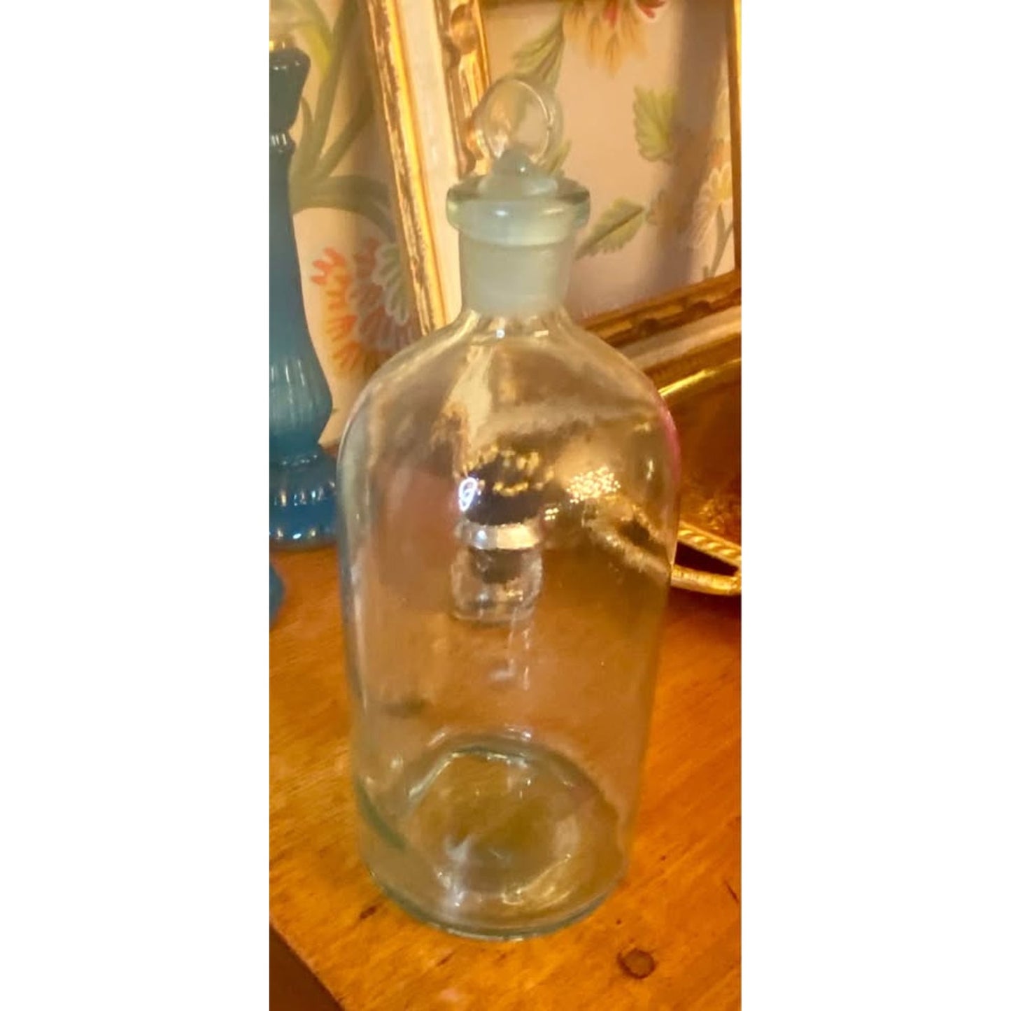 Antique Whitall Tatum Company Blue Glass Bottle