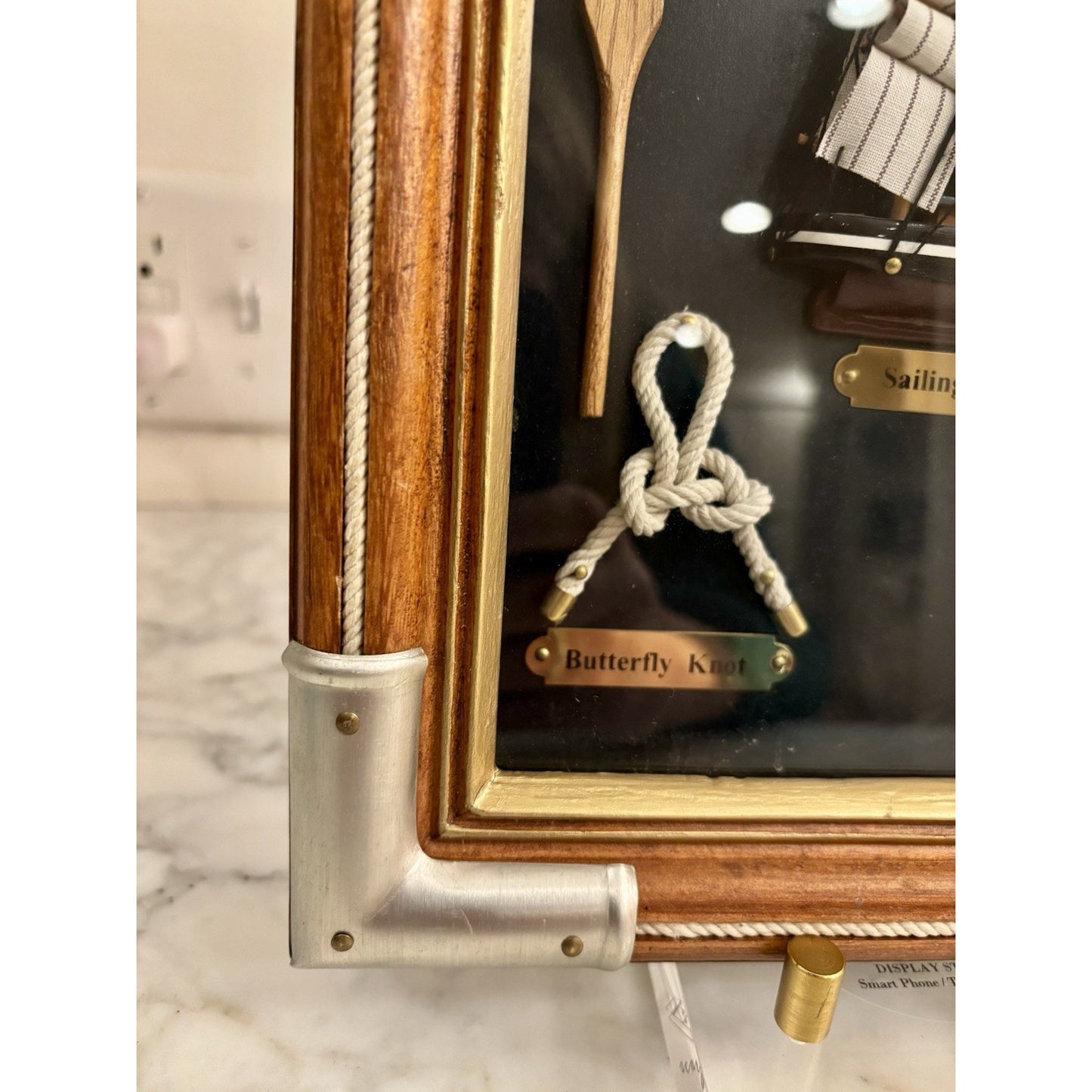 Sailing Ship And Nautical Knots Shadow Box Display Wall Decor
