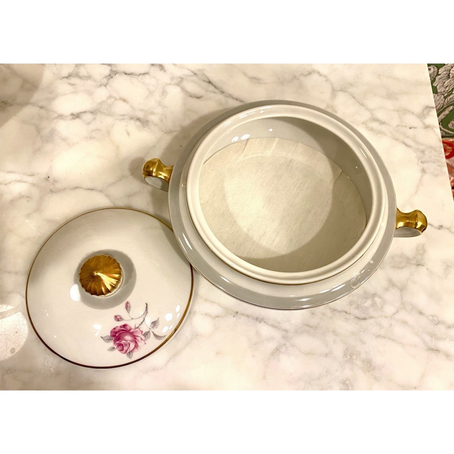 Antique HAVILAND Limoges Round Covered Vegetable Serving Bowl