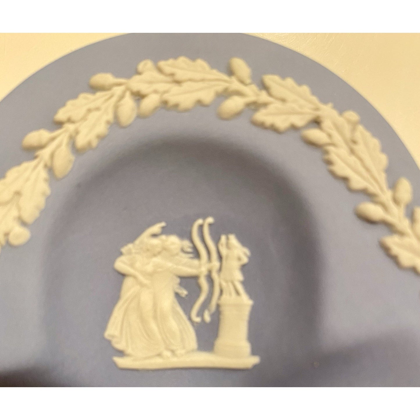 Wedgwood Blue Jasperware Tri Corner Tray Three Graces Relief England 4.5