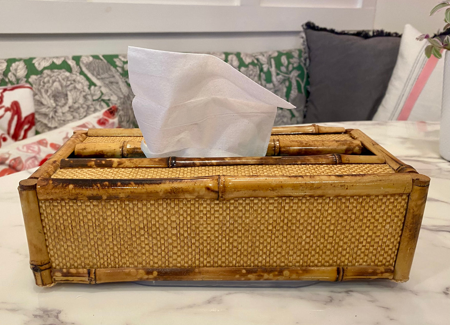 Vintage Bamboo Tissue Box