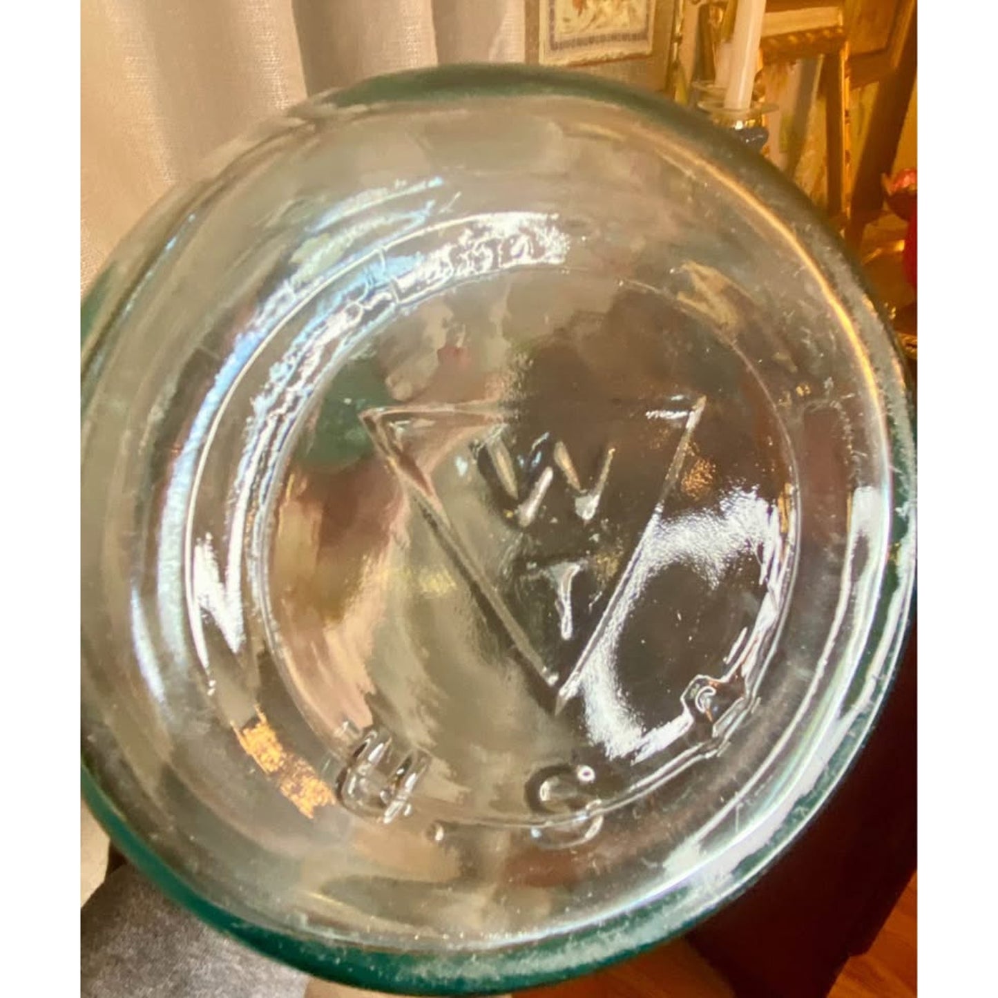 Antique Whitall Tatum Company Blue Glass Bottle