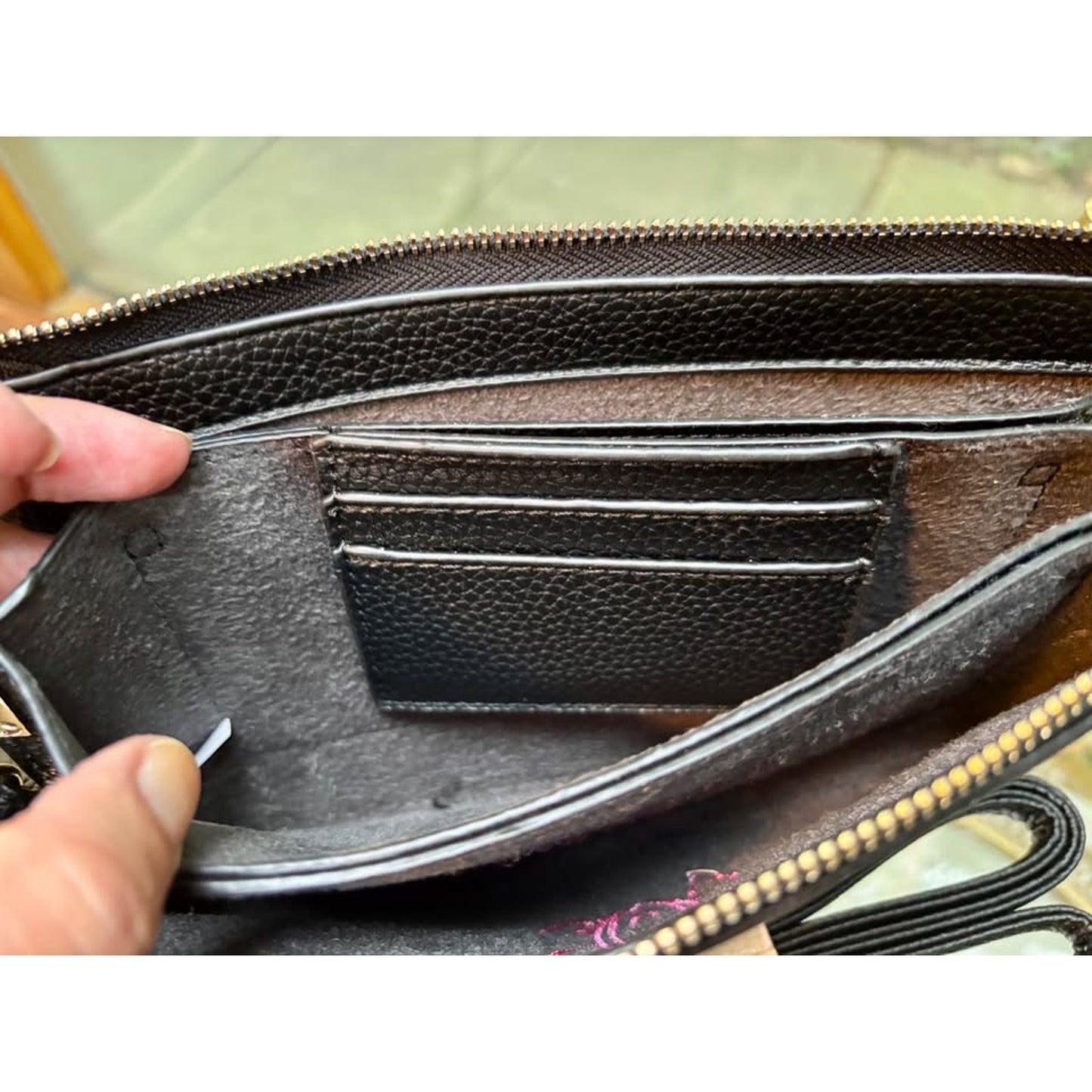 New Black Monogrammed 'C' Wristlet Clutch Crossbody Bag