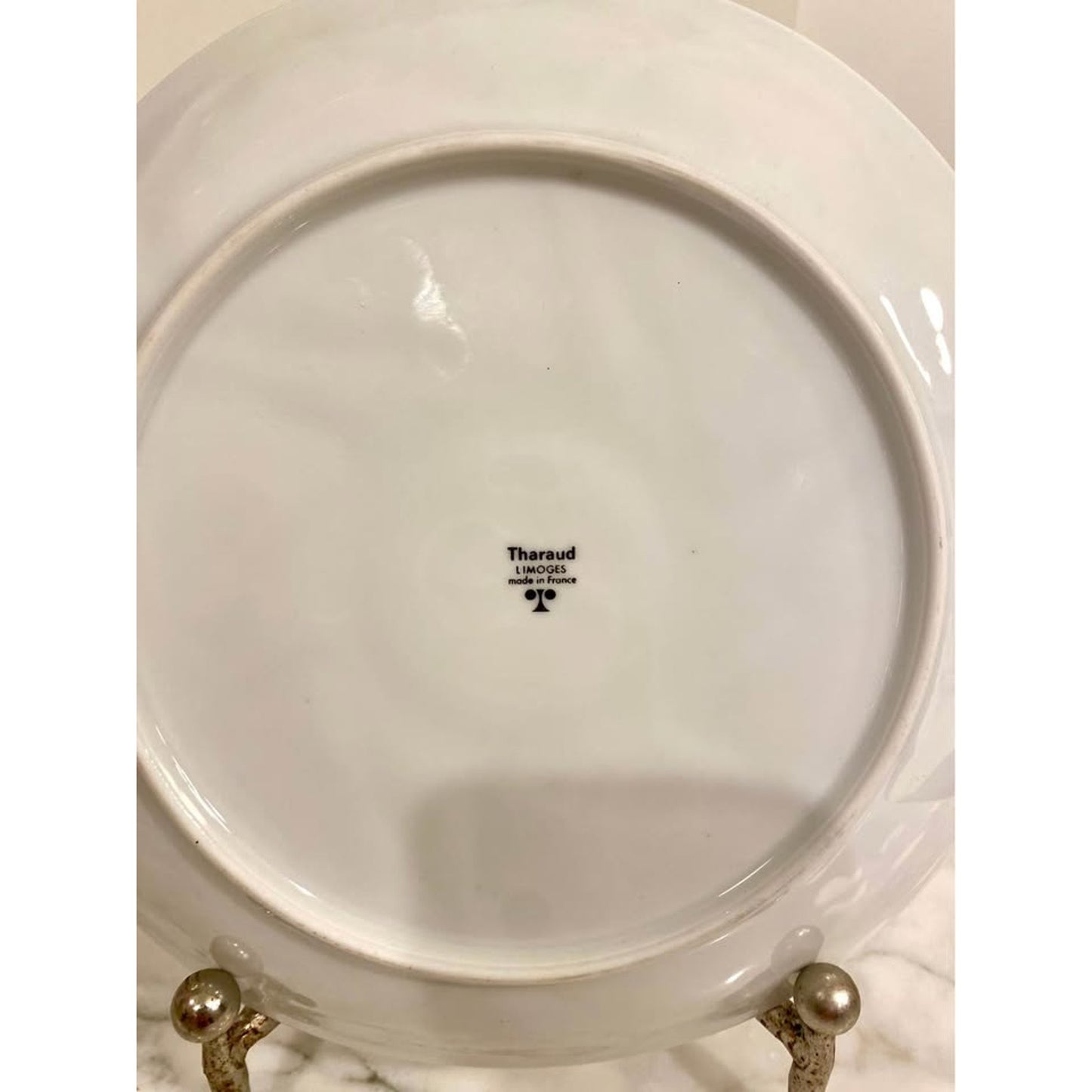 Tharaud Limoges White Ceramic Oyster Plate 10 inch